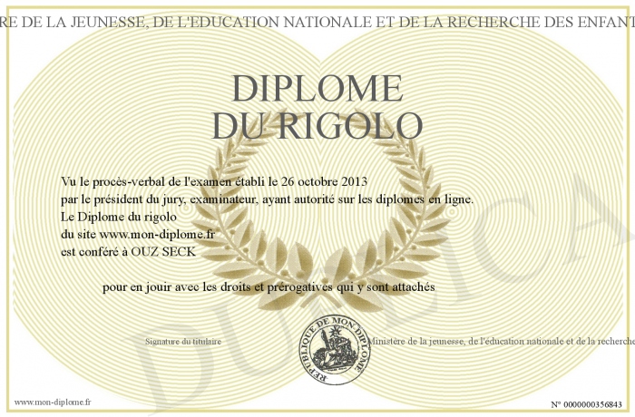 diplome rigolo